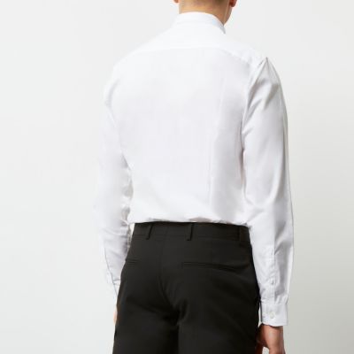 White poplin shirt with tartan tie